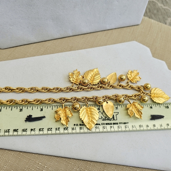 Napier Vintage Necklace with Golden Leaves and Beads STUNNING RARE - Picture 14 of 15
